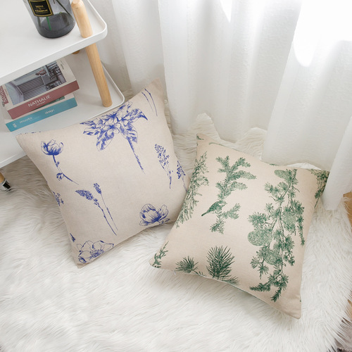 Yimanqiyun pillow cover sofa pillow printed small fresh cushion cover model room pillow does not contain core