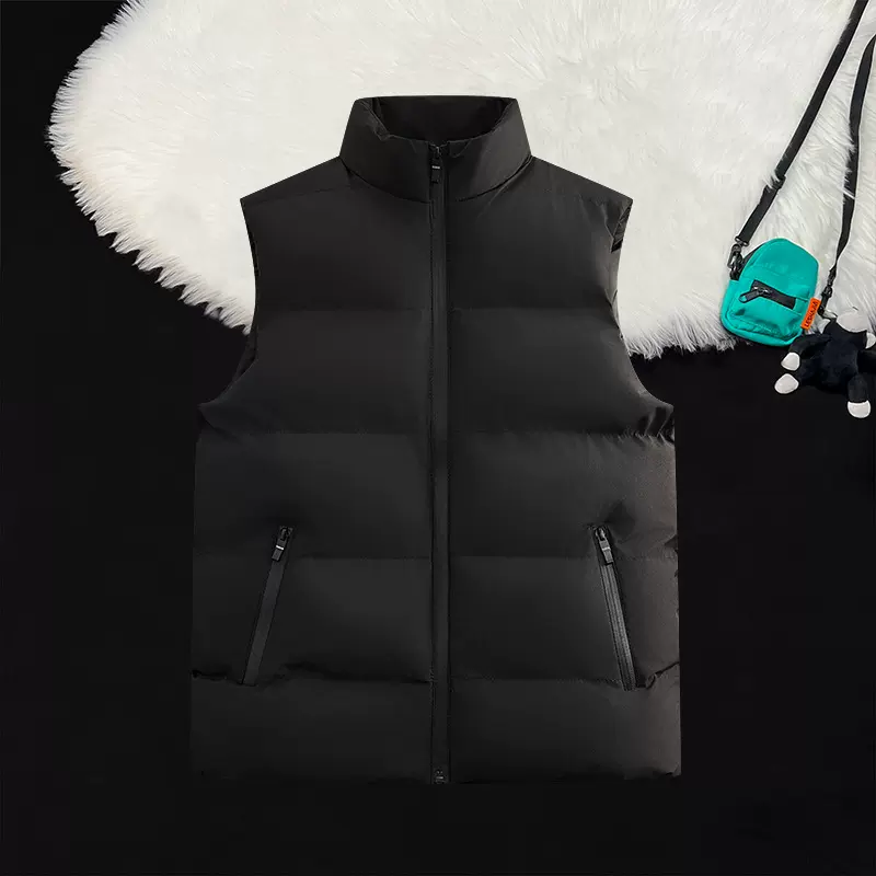 休闲马甲男士春秋季青年修身无袖立领时尚纯色韩版百搭运动外套潮