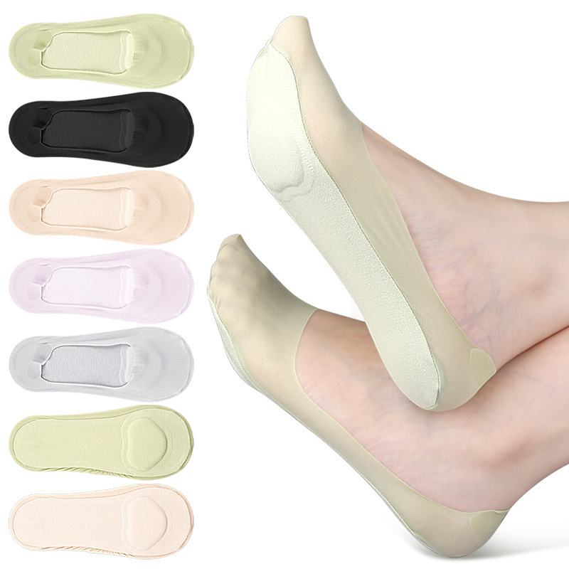 Shallow Mouth Boat Socks, Low-Cut Forefoot Socks, Non-Slip, Pressure-Relieving Sponge, Women's Invisible Shock-Absorbing Invisible Arch