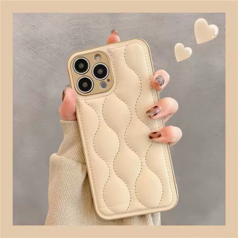 菱格羽绒iPhone16手机壳15pro简约13苹果14promax全包12pro保护套