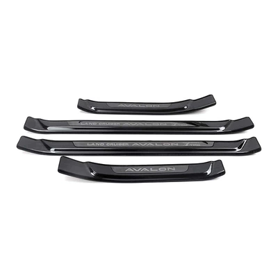 Toyota Avalon Stainless Steel Door: Dekorativ pedal başlıqları - 4-pieces-of-outer-sill-strips-stainless-steel-black-titanium-brushed-applicable-to-2019-asia-dragon