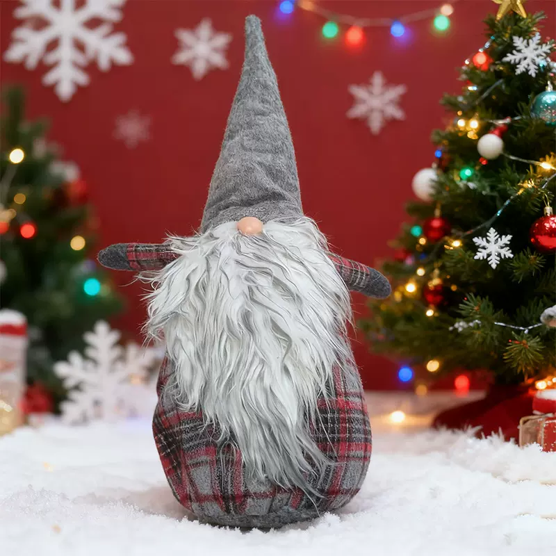 圣诞节布置装饰用品创意无脸娃娃玩偶欧美风老人公仔摆件创意玩具