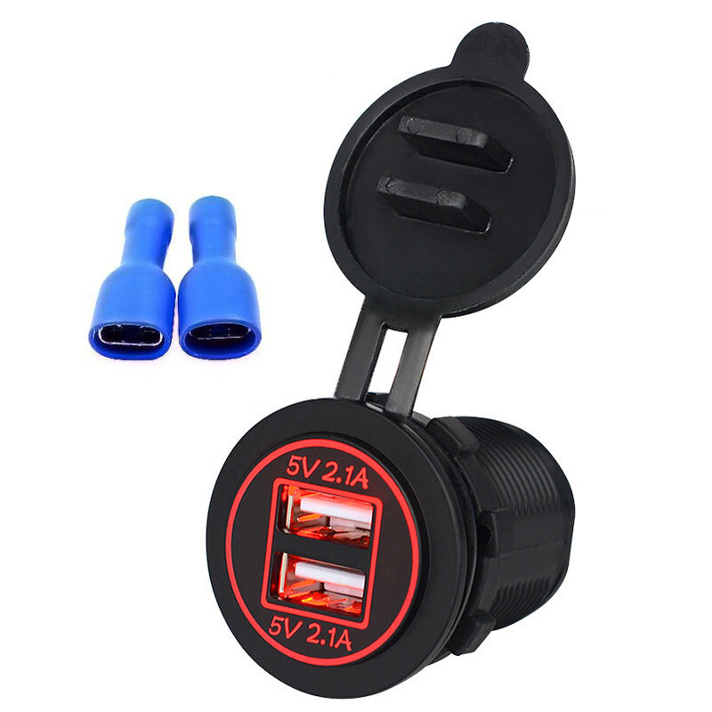 12V4.2A Dual USB Charger Socket Power Adapter 5V Waterproof Dual USB Port Fast Charging 12V4.2A Dual USB Charger Socket Power Adapter 5V Waterproof Dual USB Port Fast Charging