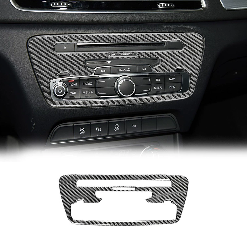 Подходит для Audi Q3 модифицированная консоль центральная панель кнопка CD регулировка декоративная накладка, карбоновая отделка интерьера