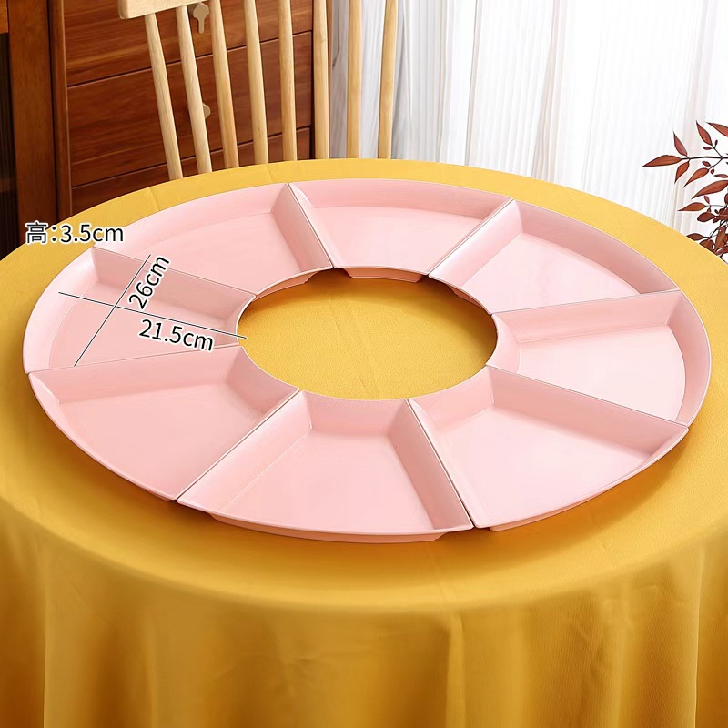 핑크색 [팔각형 접시 8개] 전자레인지/식기세척기 사용 가능