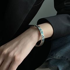 彩貝幾何学落書きトーテム開口ブレスレット女性ins小衆デザイン感ファッション高級ブレスレット個性アクセサリー