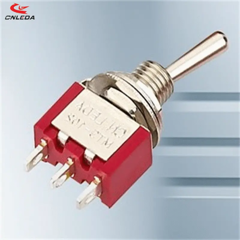 CNLEDA 乐达电子 MTS-102A1 红色6MM 三脚两档 摇杆开关 钮子开关
