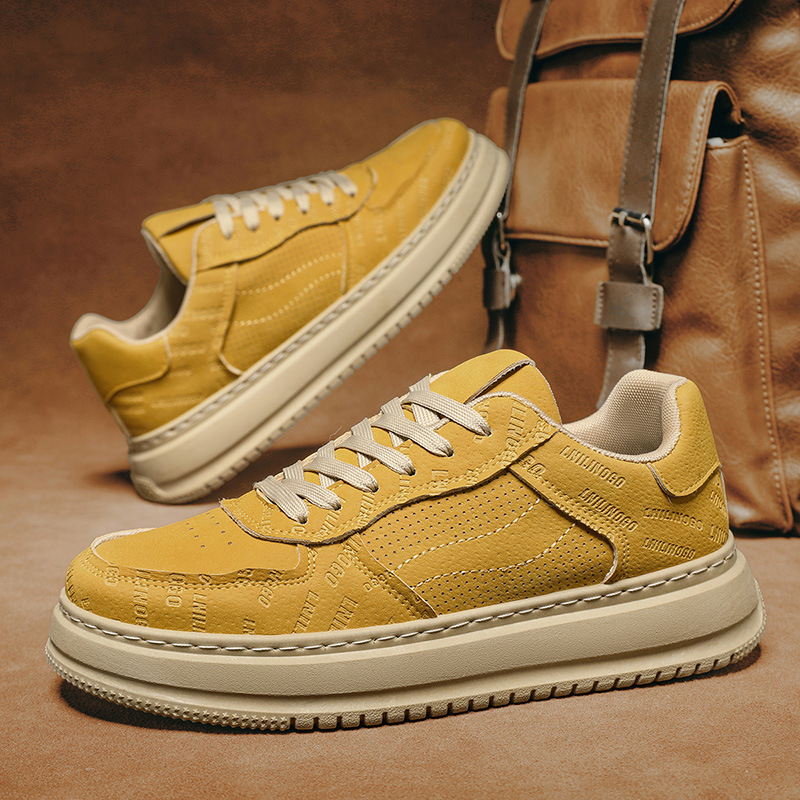 Winter New Men's Shoes 2025 Trendy Brand Casual Sneakers Men's Leather Shoes British Style Versatile Sports Trendy Shoes Work Shoes