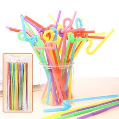 Factory Direct Sale Colorful Creative Handmade Art Disposable Single Straw Beverage Straw Children DIY Material