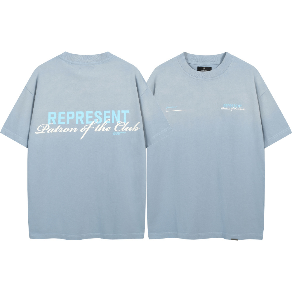 Representa letras de colores, lema, estampado, spray, caballo, viejo, retro, hombres y mujeres, camiseta casual suelta de manga corta