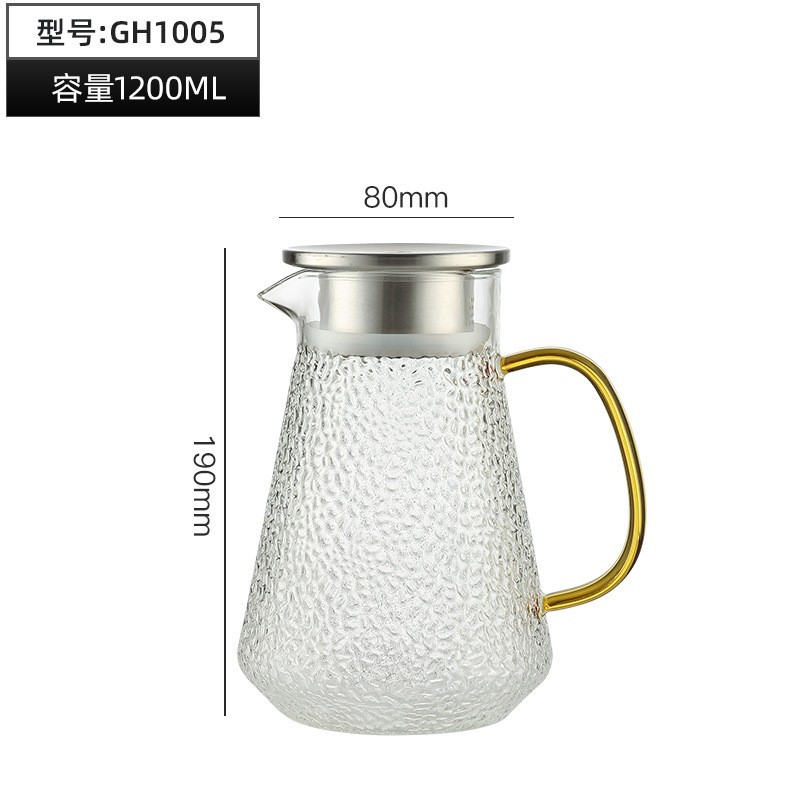 martillo japonés de alto boro tetera de vidrio tetera de té resistente al calor tetera de agua fría de gran capacidad tetera de jugo tetera de té doméstica