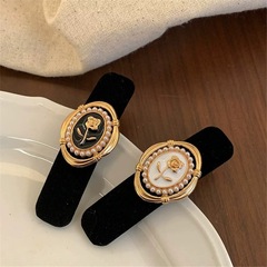 法式复古玫瑰花发夹小香风丝绒刘海发卡侧边高级感头饰网红爆款女