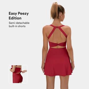 Sexy Womens Backless Sports Dress Short Skirt Built-In
