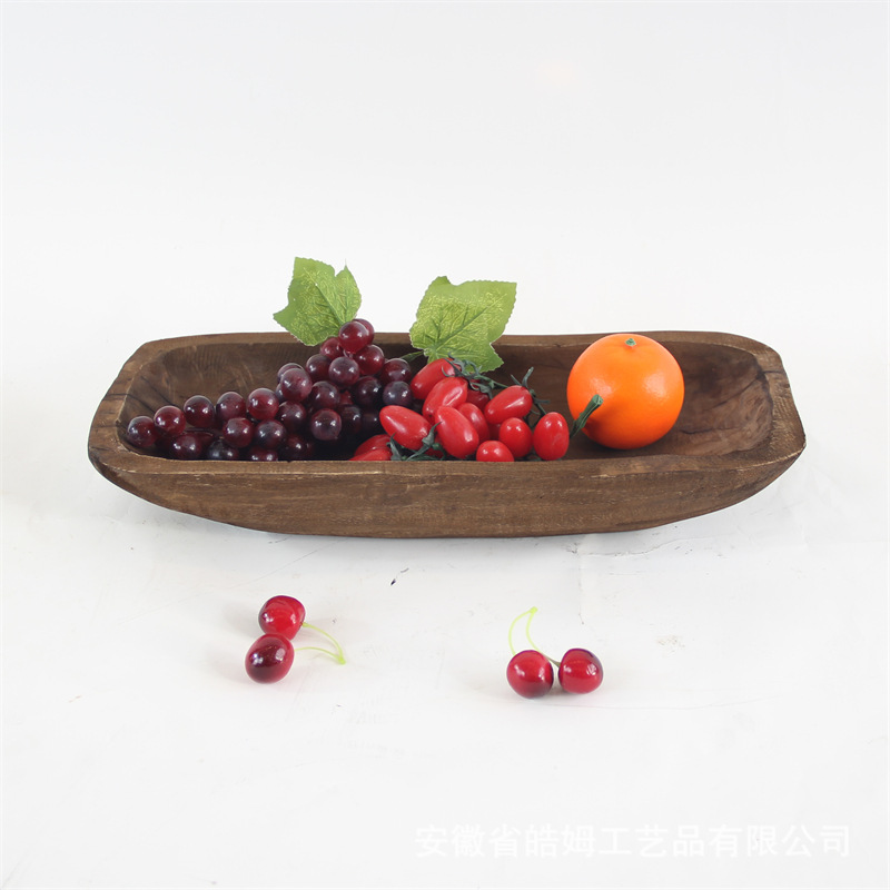 Ventas de fábrica Comercio exterior ventas nacionales hecho a mano antigua bandeja de madera plato de fruta decoración creativa B & B Hotel decoraciones
