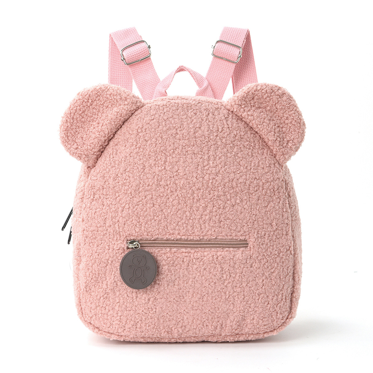 Mochila de felpa transfronteriza 2025 nueva moda casual oso oreja mochila de dibujos animados para niños