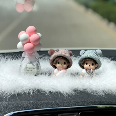 Monchhichi Center Console Car – Car ornaments - baby-bottle-cola-qiqi-pink-ball-bottle-big-hair-pad
