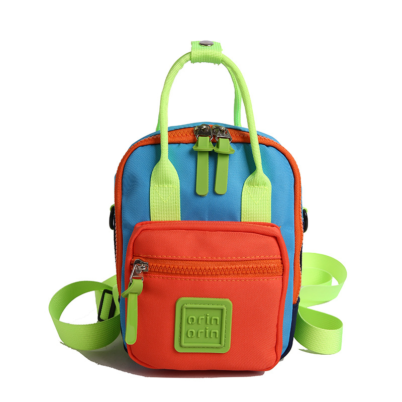 Nuevo mini mochila infantil multifuncional al aire libre bebé mochila de moda de color contraste bolso de hombro para hombres y mujeres