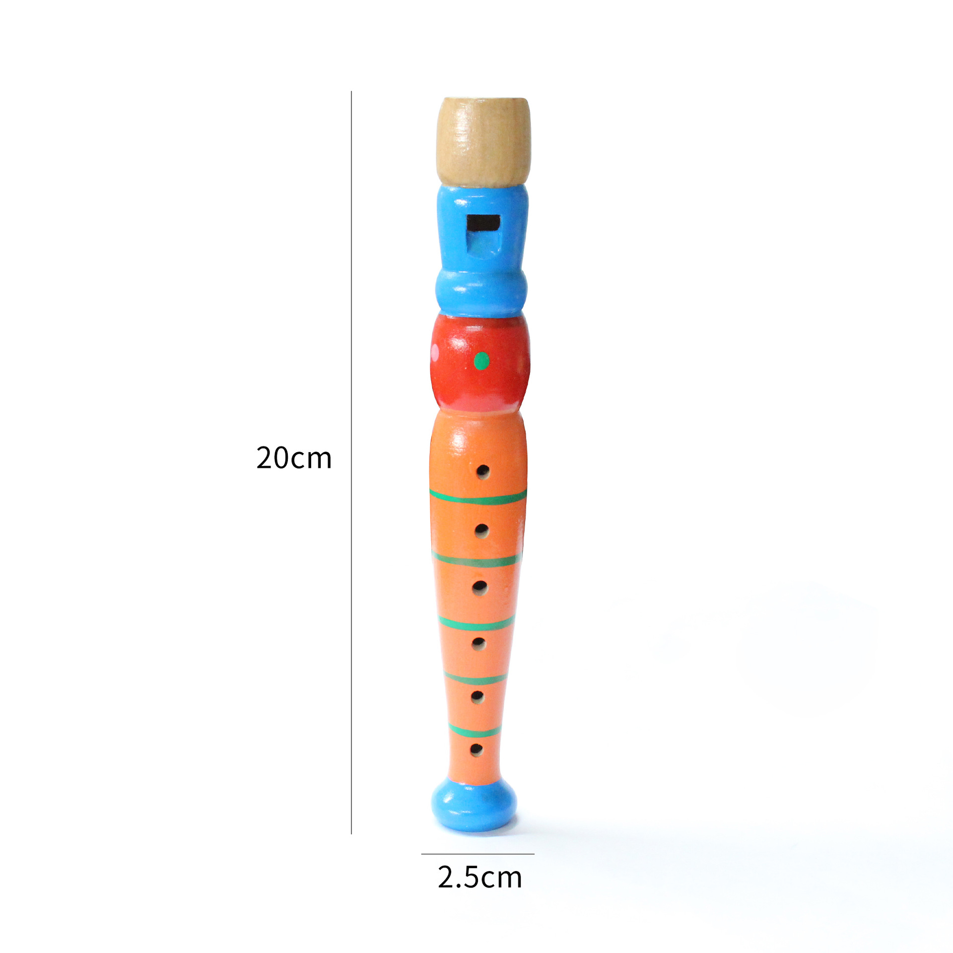 Niños de seis agujeros de madera de dibujos animados flauta de madera jardín de infantes educación temprana música iluminación juguetes sonoros para niños