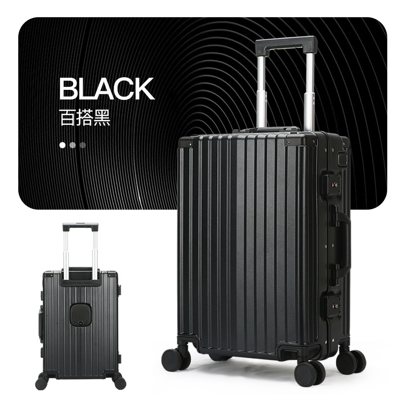 Equipaje PC maleta marco de aluminio caja de la carretilla rueda universal USB estudiante Masculino Femenino multi-función de la contraseña de 28 pulgadas Bo marca