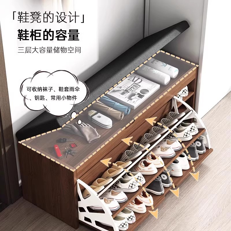 Porta de zapatos multicapa puerta doméstica pequeña estrecha 2025 nuevo tipo simple zapato armario puerta de almacenamiento a prueba de polvo estante externo