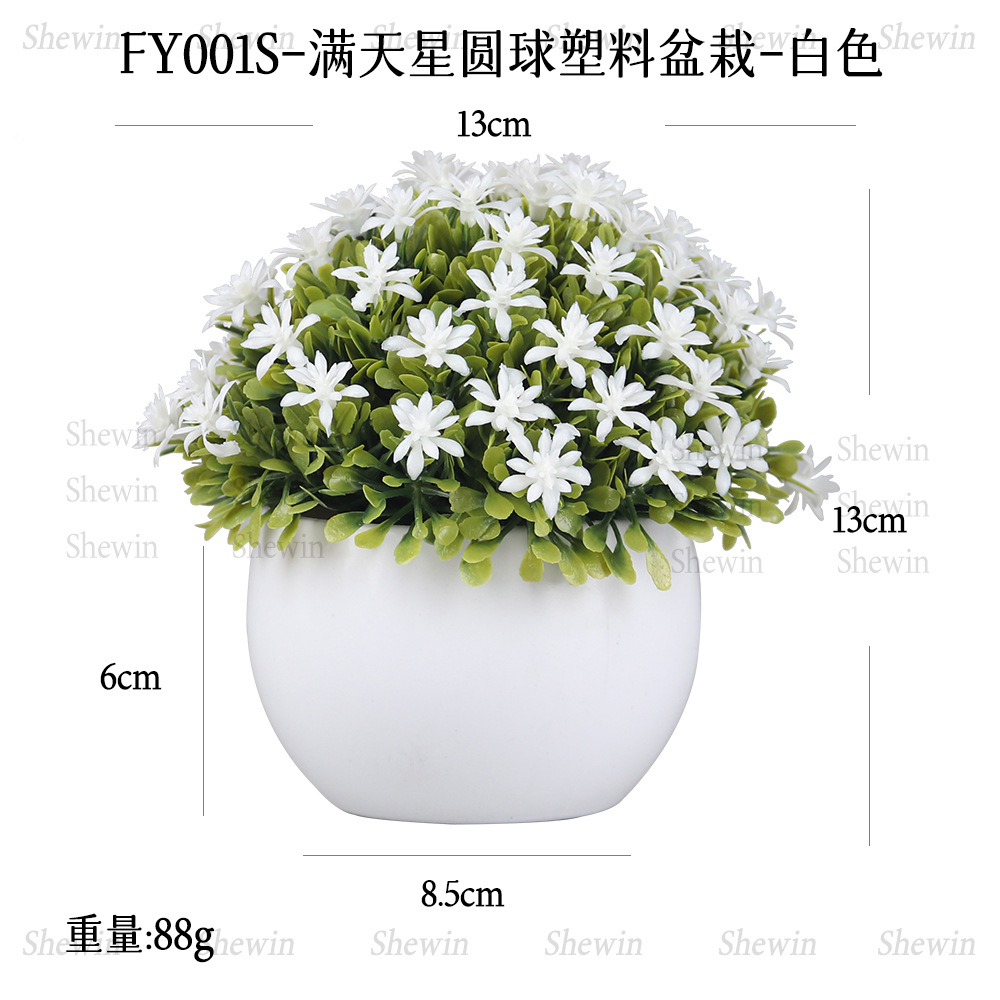 SPOT medio círculo lleno de estrellas de plástico simulación bonsái Amazon decoración de escritorio para el hogar simulación de macetas de plantas verdes
