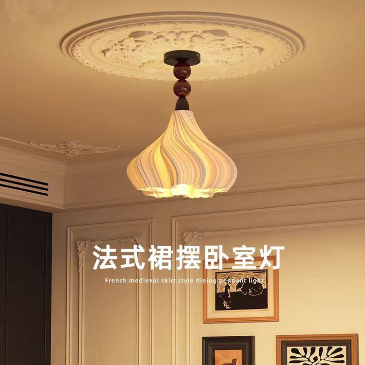 According to the French cream skirt master bedroom chandelier medieval retro warm and romantic atmosphere room lamps advanced feeling