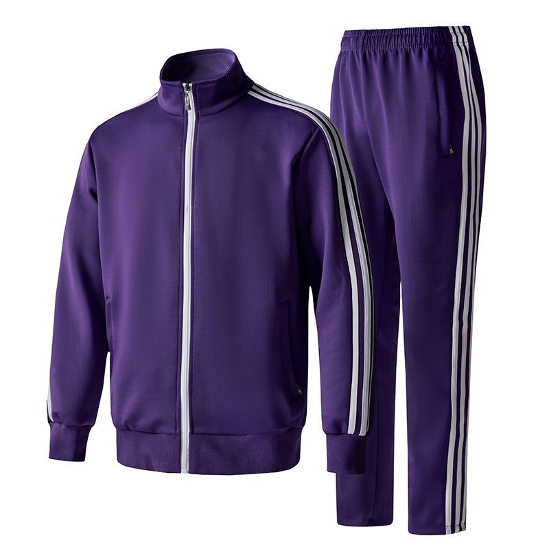 Primavera y otoño transfronterizos tres barras set de ropa deportiva casual hombres cardigans grandes camisetas deportivas uniformes escolares dos sets