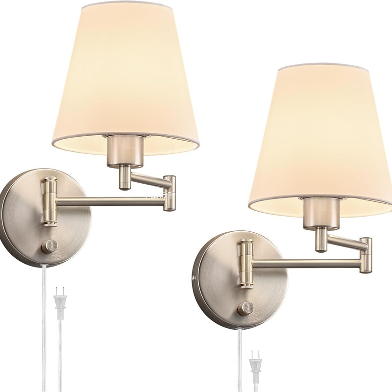 Amazon Adjustable Wall-Mounted Fabric and Iron Wall Lamp for Bedroom, Hallway, Study, Mirror Light, Indoor Use in Zhongshan