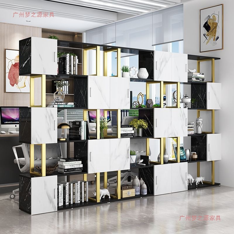 Mlo置物架书柜简约客厅隔断玄关展示架新款隔断柜办公室书架组合