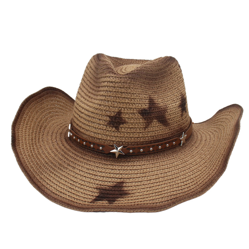 Cappello da sole vintage, cappello da cowboy in paglia_voghion.com