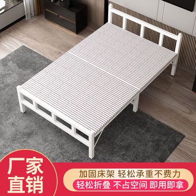 Folding bed portable Wooden bed Office Lunch bed Simple bed single bed Rental Double Banchuang