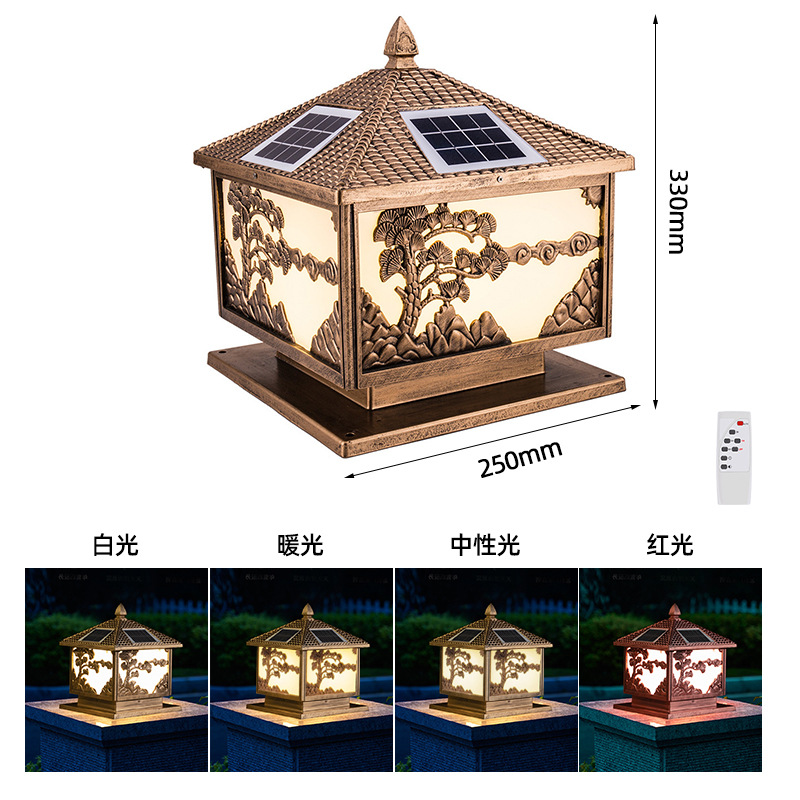 lámpara solar al aire libre europea impermeable jardín paisaje lámpara de pared casa casa patio lámpara de poste