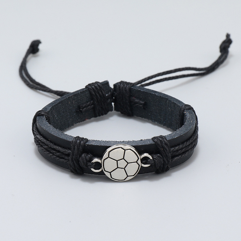 1 Piece Sports Football Pu Leather Men's Bracelets display picture 1