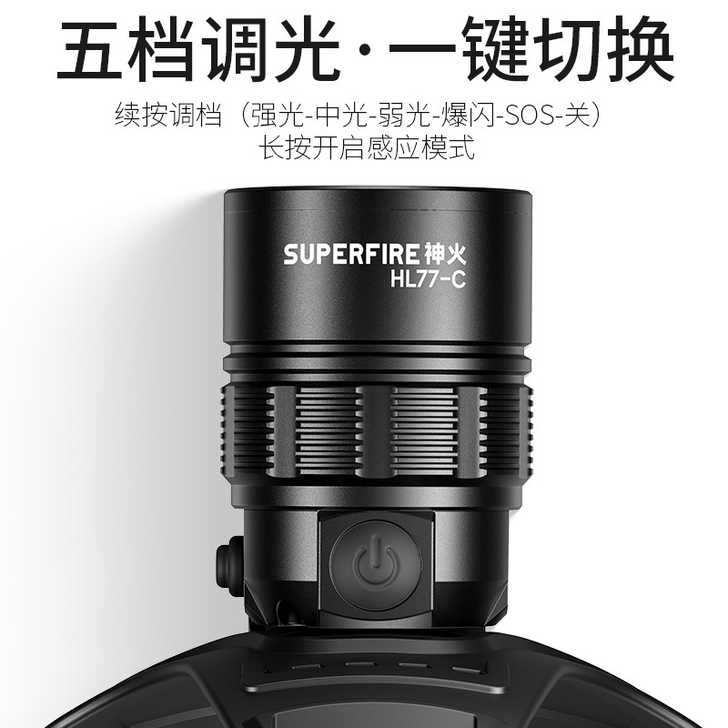 Shenhua al aire libre zoomable aluminio lámpara de cabeza multifuncional recargable inducción lámpara de cabeza de pesca nocturna lámpara de cabeza nocturna