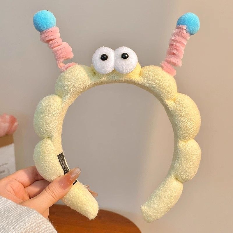 Lavarse la cara cinturón de cabello lindos de peluche para la mujer lavado y máscara especial de agujeros de cabello cinturón de cabello brazalete