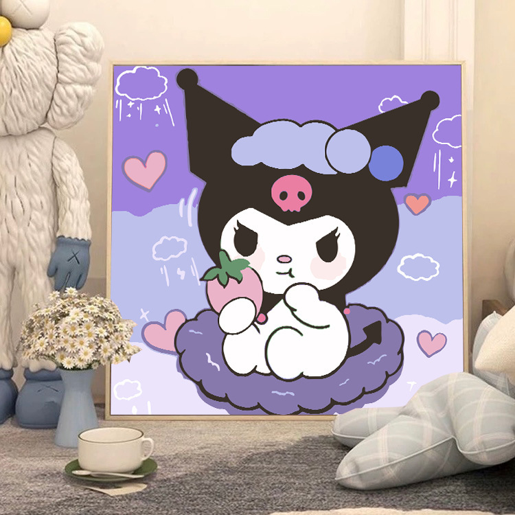 サンリオデジタル油絵 diy 手描きカラーリングクロミメロディー漫画かわいい装飾画メーカー卸売|undefined
