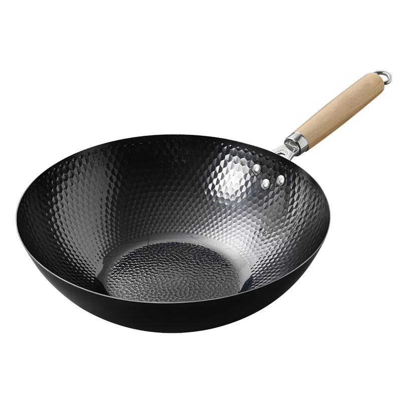Nueva olla de hierro vieja china, olla de cocción doméstica de 32cm, wok sin recubrimiento, wok de estufa universal, sartén