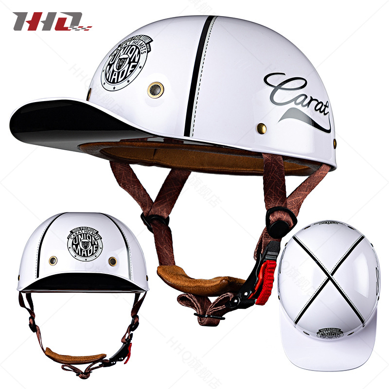 Al por mayor casco de motocicleta medio casco verano hombres y mujeres retro Harley motocicleta eléctrica gorra de béisbol primicia casco fabricante