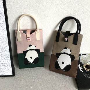 Knitted bag strap one shoulder, trend purse, Korean style