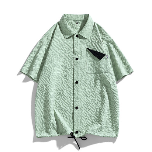 Men's Summer Large Size Short Sleeve Shirt Men Fat Design Collar Casual Shirt Plus Size Top Men's Clothing