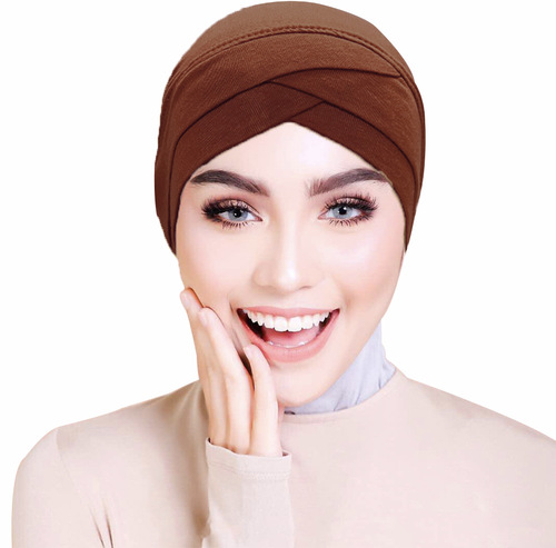 Cross-border international site matte cotton breathable soft solid color forehead cross cross bottom hat cover small hat dropshipping one piece
