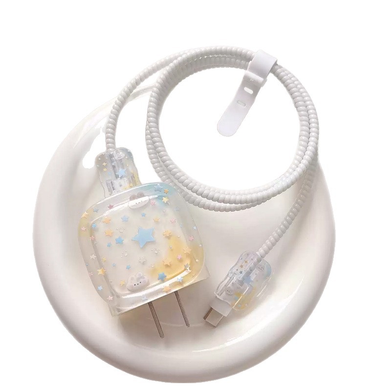 Cute vela de deseo para el hombre estrella para Apple 16 cargador funda 15promax cable de datos 14plus