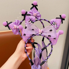 兒童發箍甜酷庫洛米飄紗配飾發卡女童髮飾小女孩防滑不傷發頭飾箍