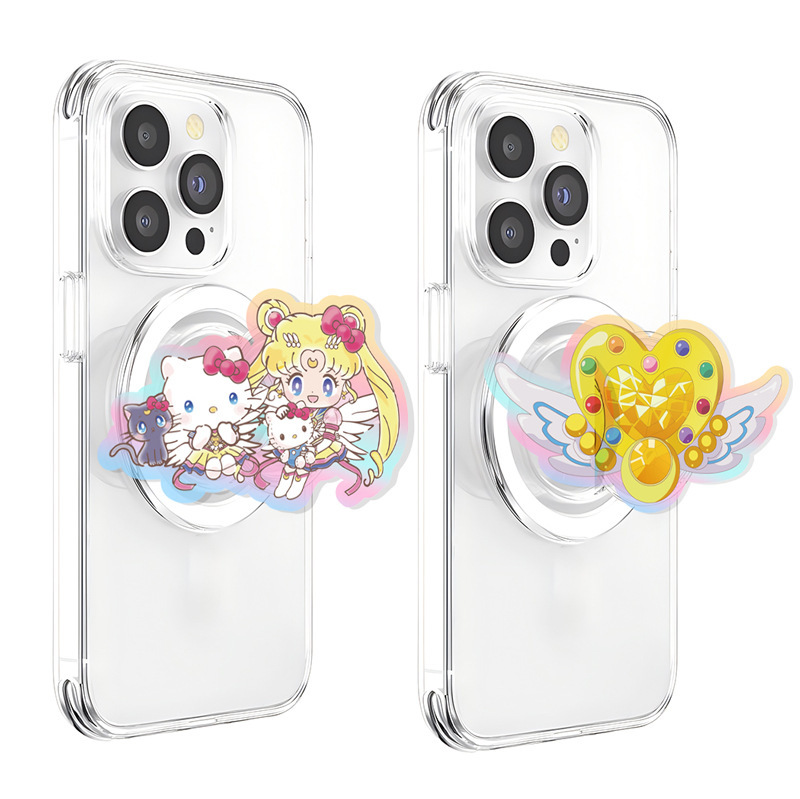 ins cartoon cute laser acrylic mobile phone magnetic suction airbag bracket Sailor Moon Kitty