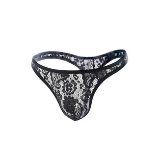 Europe and the United States cross-border men's lace thong sexy underwear foreign trade men's sexy transparent T pants wholesale