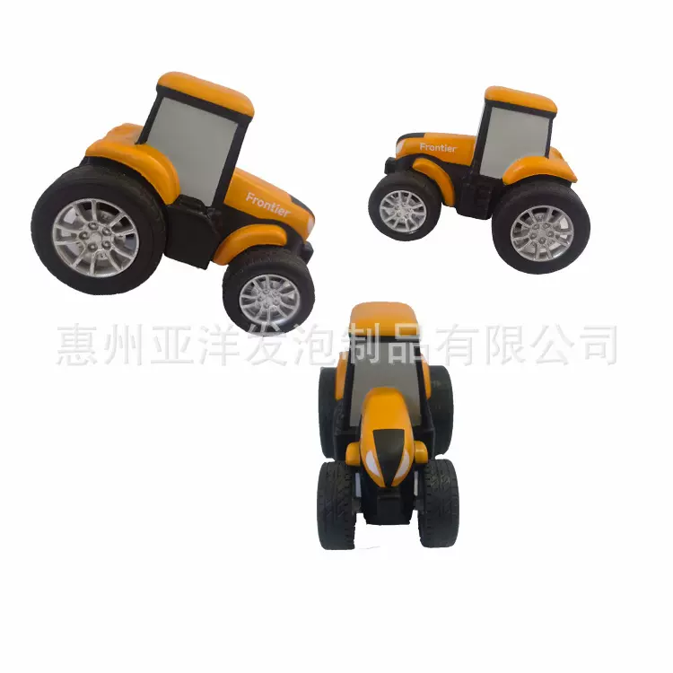 PU广告促销礼品 仿真 PU 儿童玩具 A款拖拉机+活动轮子