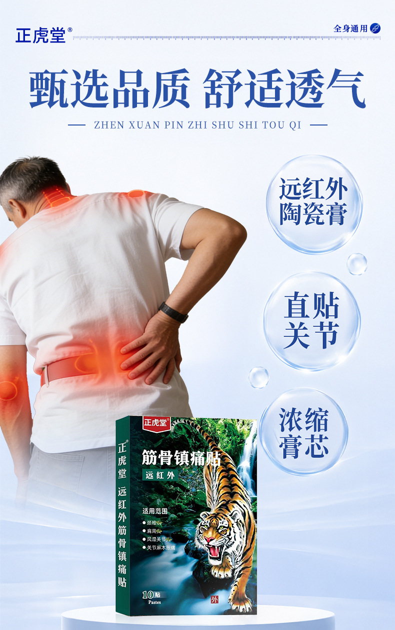 Tiger Pain Relief Patch Warm Neck Shoulder Joint Muscle Plaster 10 Patches Per Box specifications