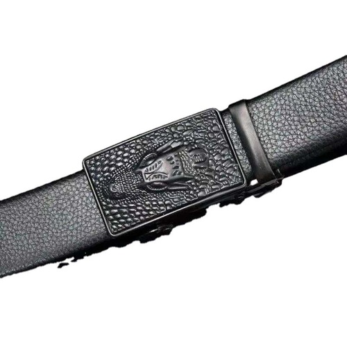 Piper Belt Men's Live Broadcast Internet Celebrity Crocodile Head Automatic Buckle Belt Simple Casual Business Belt Wholesale