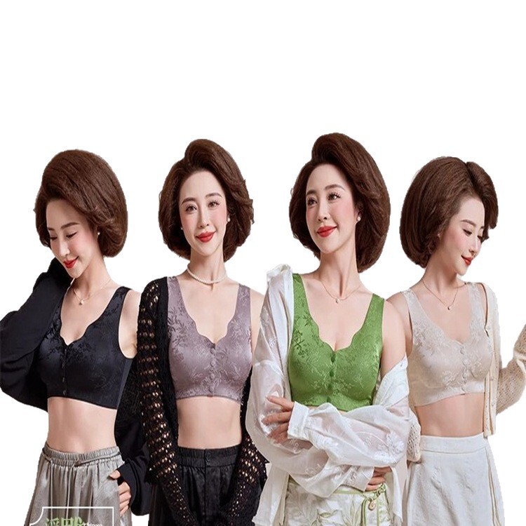 焕丽女王买一送一中国风浮雕提花文胸便携式前开扣聚拢无痕内衣。|undefined