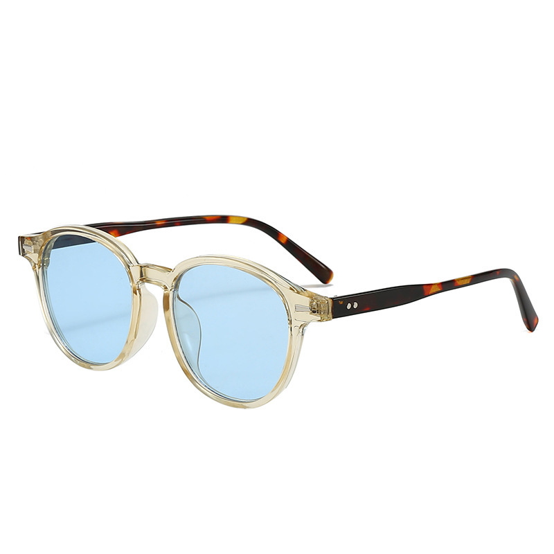 European and American Retro Round-Frame Sunglasses for Men and Women, Outdoor Cycling, Fishing, Fashionable Driving Sunglasses, Cross-Border New Models